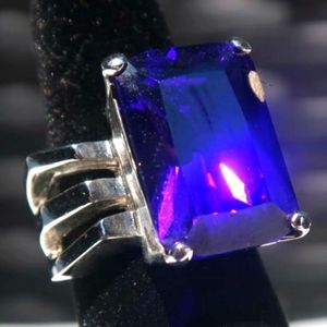 Emerald cut gemstone ring- size 6.5